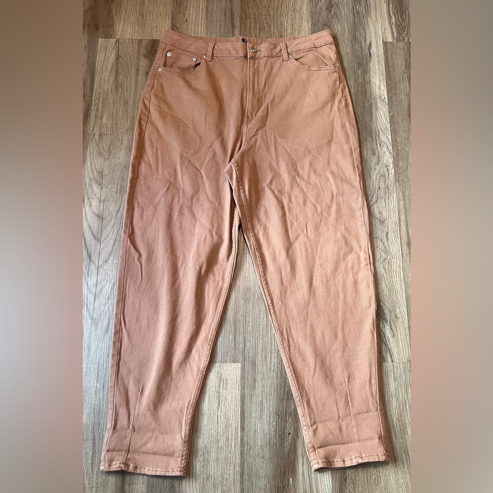 Women's Divided High Waist Skinny Brown Jeans